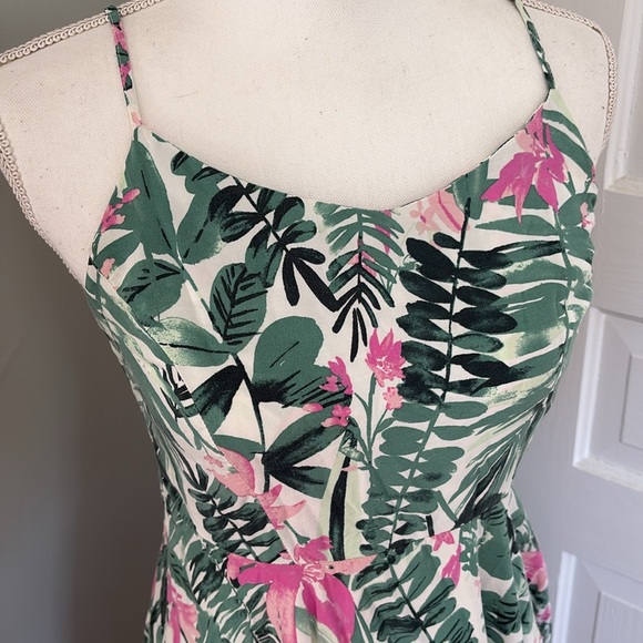 Old Navy Tropical Summer Print Cami Dress Medium Sun Dress Coastal - Picture 2 of 4